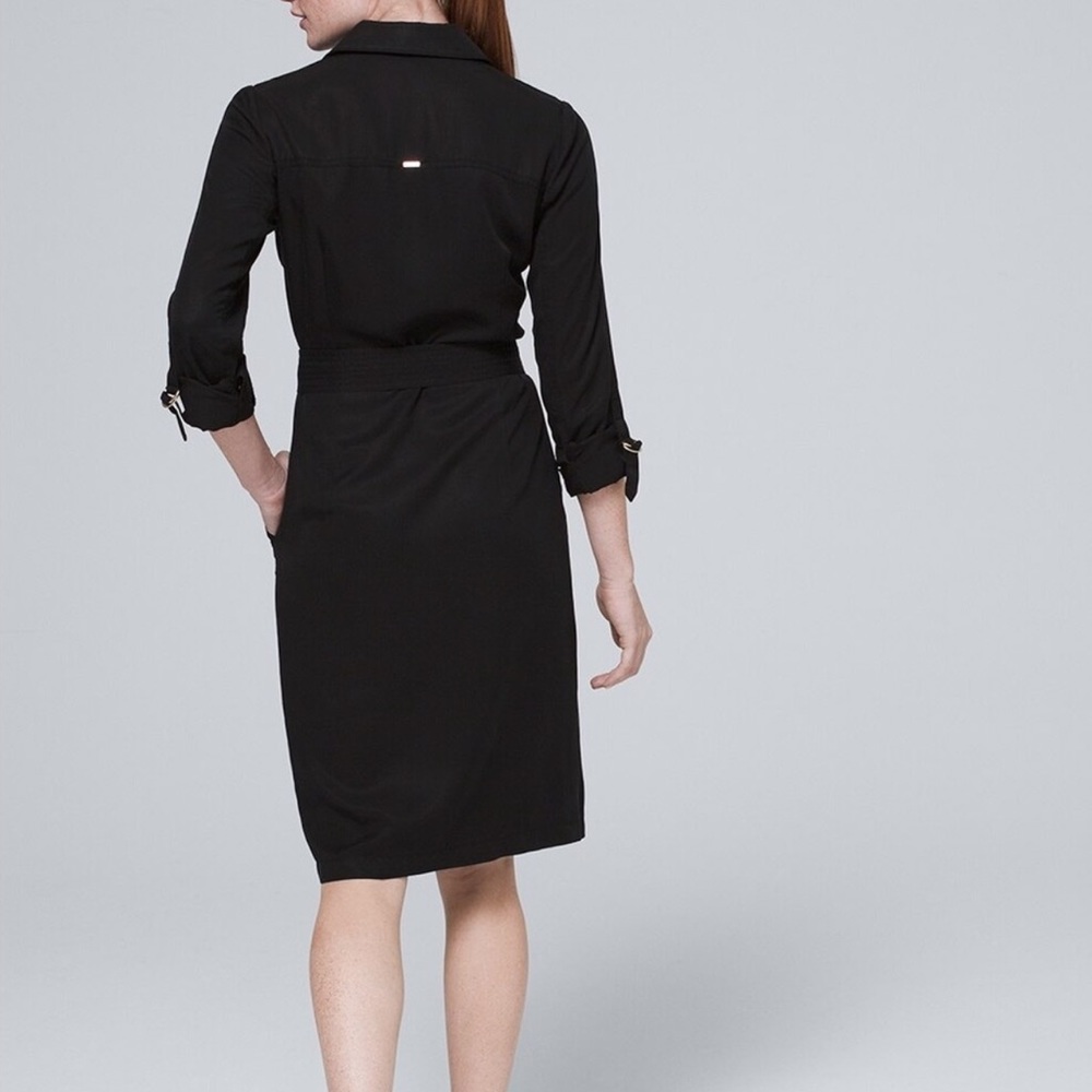 WHBM TWILL SHIRT DRESS WITH REMOVABLE BELT - Picture 3 of 12